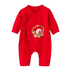 Baby Bodysuit Merah Boy Girl Happy Ayam Rompers untuk Bayi Yang Baru Lahir Jumpsuit-Intl