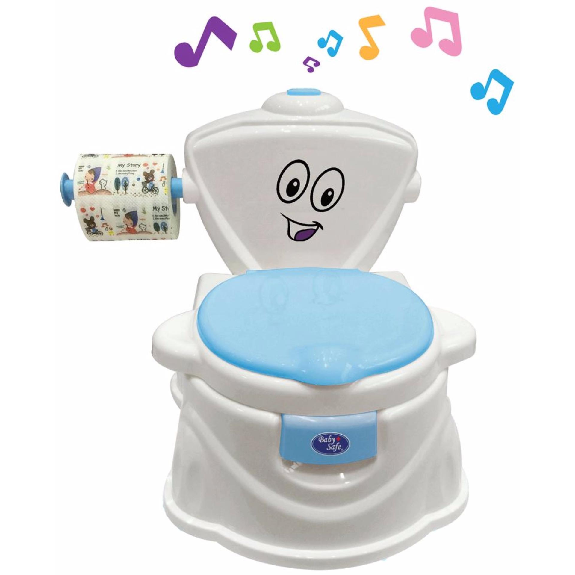 Baby Safe UF004B Train to Flush Potty Blue Toilet Training Anak & Musik Biru Jamban WC BabySafe