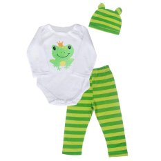 Baby Sets Tiga Potong Unisex Climbing Pakaian Bayi Rompers-Intl