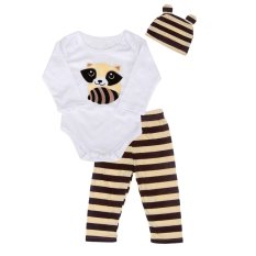 Baby Sets Tiga Potong Unisex Climbing Pakaian Bayi Rompers-Intl