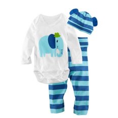 Baby Sets Tiga Potong Unisex Climbing Pakaian Bayi Rompers-Intl