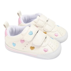 Baby Shoes Artifial Leather Heart Shape Pattern Rubber Baby Prewalker(Multicolor )- 6- 12 months - intl(Multicolor )