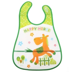 Baby Stereoscopic Pinafore Waterproof Overclothes Bib Feeding Bundana(Green) - intl