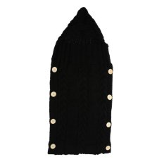 Baby Swaddle Wrap Hangat Wol Rajutan Swaddling Selimut Sleeping Bag (Hitam)-Intl