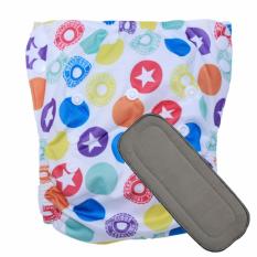 Babyland celana clodi bayi cuci ulang motif Badge untuk bayi berat 8 sampai 20 kg dengan 1 penyerap ompol Bamboo Charcoal 5 lapis