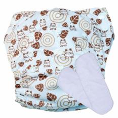 Babyland celana clodi bayi cuci ulang motif Froggie untuk bayi berat 8 sampai 20 kg dengan 2 penyerap ompol Microfiber 3 lapis