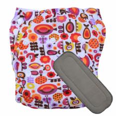 Babyland celana clodi bayi cuci ulang motif Fruit Favour untuk bayi berat 8 sampai 20 kg dengan 2 penyerap ompol Bamboo Charcoal 5 lapis