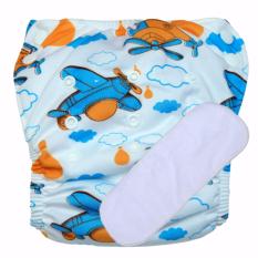 Babyland celana clodi bayi cuci ulang motif Plane untuk bayi berat 8 sampai 20 kg dengan 1 penyerap ompol Microfiber 3 lapis