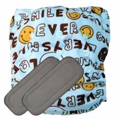 Babyland celana clodi bayi cuci ulang motif Smiley untuk bayi berat 8 sampai 20 kg dengan 2 penyerap ompol Bamboo Charcoal 5 lapis
