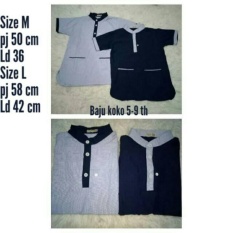 Baju Koko Soft Blue Dan Biru Dongker 4-9 Th