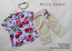 Baju Setelan Anak Perempuan Lucu Bunga Bunga Umur 5 Tahun Import Murah