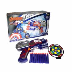 BAJUUNIQKU Mainan Anak Soft Bullet HERO BLASTER Senapan Pistol EVA Nerf Gun CAPTAIN AMERICA
