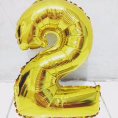 balon foil angka 2 emas / gold difie toys
