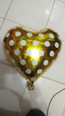 Balon foil love emas polkadot ukuran 40 cm