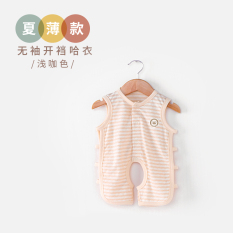 Bayi katun berwarna untuk pria dan wanita tanpa lengan baju monyet bayi baju
