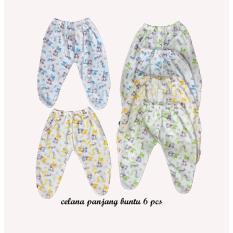 BAYIe - Celana Panjang Bayi Buntu Melody isi 6 pcs umur 0-6 bulan/celana santai/celana rumah/anak laki-laki/a