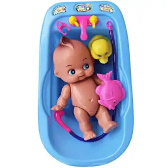 baby doll in bathtub