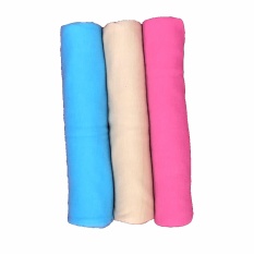 BAYIE - Bedong Bayi Kaos PIN-PIN isi 3 pcs/Selimut Bayi/Alas bayi/Alas kereta/perlengkapan bayi Warna (Biru, Cream, Fanta)