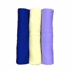 BAYIE - Bedong Bayi Kaos PIN-PIN isi 3 pcs/Selimut Bayi/Alas bayi/Alas kereta/perlengkapan bayi Warna (Biru tua, kuning, Ungu)