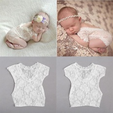 Bellamall: Aksesoris Bayi Dekorasi Fullmoon Bayi Bayi Perempuan Ikatan Simpul Renda Baju Pakaian Bodysuit Foto Alat Peraga-Internasional