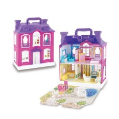 BELLE Doll House With Furniture Miniature House Dollhouse Assembling Toys For Kids Purple Standard Edition - intl
