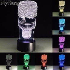 Best Birthday Gifts 3D Spiral Colorful Night Acrylic VisionLightsUSB Lamp LED illusion Nightlight 7 Color Changing TouchSwitch