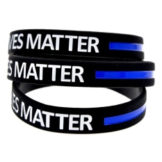 BKD Toko Kebaruan Lucu Toys 5 Pcs Modis Amerika Biru Silikon Bagian Manset Lengan Kemeja Biru Lives Matter Gelang Pesta-Internasional