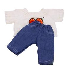 Bolehdeals Kasual Rajut Sweater dan Jeans Celana Outfit untuk 18 ''Amerika Perempuan Doll Krem-Internasional