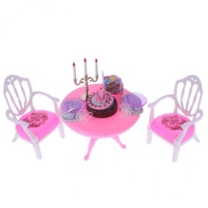 BolehDeals Luxury Plastic Furniture Play Set for Barbie Dolls House Birthday Party Time - intl