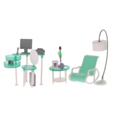 BolehDeals Luxury Plastic Furniture Play Set for Barbie Dolls House Computer Room - intl