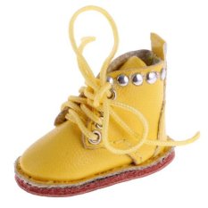 Bolehdeals Sepasang Lucu PU Kulit BOT Sepatu Cocok untuk 12 ''Blythe Doll Gaun Hingga Kuning-Internasional