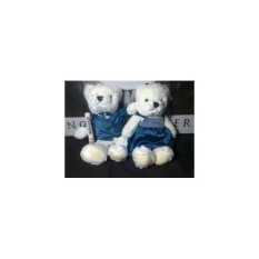 Boneka Teddy Bear Cauple Wedding Dress Pengantin Blue Import 25Cm