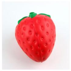 Bos Online Gantungan Kunci Squishy Strawberry Bintik Ukuran Kecil - Merah