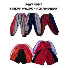 BUY 1 GET 12 - PAKET CELANA ANAK - CELANA PANJANG - CELANA PENDEK BAYI/ANAK BAHAN KAOS UMUR 0-2 TAHUN