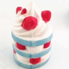 Cake Squeeze Stres Mainan Strawberry Cake Cream Super Satunya Lambat 10 Kedua Rising 1 Pcs Slow Rising Cream Scented Melepaskan Stres Mainan Warna: Biru S-Intl