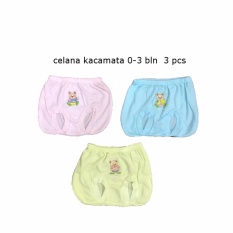 Celana Kacamata Bayi Warna isi 3 pcs umur 0-6 bulan/celana kodok/celana santai/celana rumah/anak laki-laki/anak perempuan