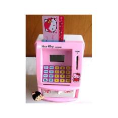 CELENGAN ATM MINI HELLO KITTY MESIN HITUNG SALDO UANG KERTAS DAN KOIN