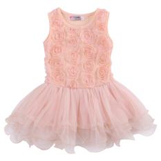 Chic Bayi Girls Princess Flowery Pesta Tutu Gaun Gaun Pink-Intl