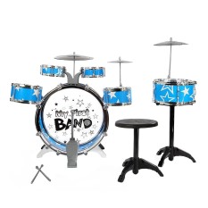 Children Drums Kit Musical Instrument Toy with Cymbals Stool Christmas Birthday Gift - intl