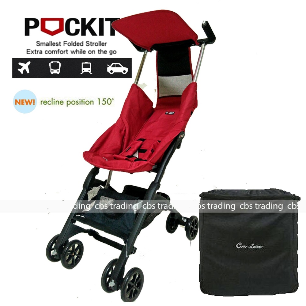 Cocolatte  Stroller CL-788 New Reclining Pockit With Bag - Kereta Dorong Bayi - Merah