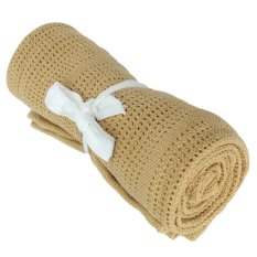 Cocotina selimut bayi yang lembut untuk seluler solidcolor Moses keranjang bayi tempat tidur bayi Ranjang Bayi 100 cm x 80 cm - kopi ringan