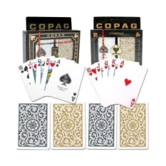 Copag Poker & Bridge REGULAR Index-1546 Hitam * Emas Set (10-1546R-2)--Intl
