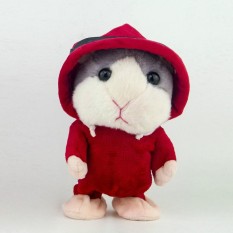 Coromose Lucu Berbicara Mewah Hamster Mainan Merekam Suara Berjalan Boneka Awal Pendidikan Minat Menumbuhkan Mainan Gaya: merah Mantel Rambut Abu-abu