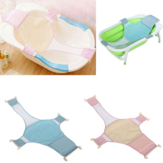 Cross Bayi Mandi Mesh Bathtub Kursi Net Penopang Sling Bayi Bath Tub Hammock (Pink)-Intl
