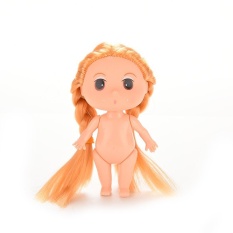 Boneka Lucu dengan Ganda Pirang Braids Panggang Cetakan-Internasional