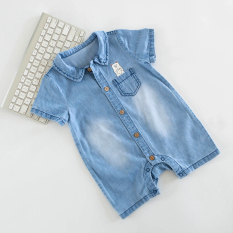 Denim Soft Musim Panas Baju Baju Monyet Bayi Baju