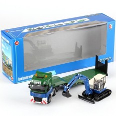 Diecast Miniatur Alat Berat Tambang KDW Low Loader With Excavator
