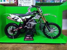 Diecast Miniatur Motor Cross Trail Kawasaki KX450F CHAD REED Newray