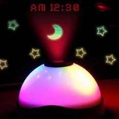Digital LED Perubahan Warna Magic Flash Light Star Proyeksi Bulan Alarm Clock-Intl
