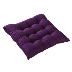 Diotem 11 Warna Solid Cotton Seat Bantalan Kursi Bantal Mat dengan Cord 40*40 Cm untuk Patio Rumah Mobil Sofa Kantor Tatami-Ungu-Intl